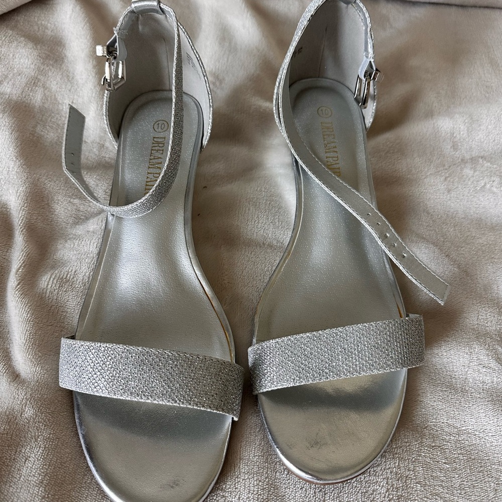 Dream Pairs Silver Ankle Strap Sandals